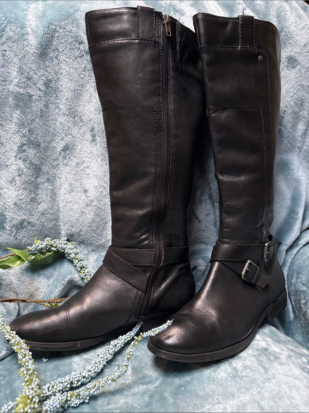 MARC FISHER Classic Women's Black Knee-High Riding Boots Size 10